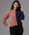 Two Tone Brown And Navy Top